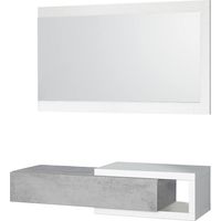 Kit mobile ingresso 1cassetto + 1 specchio 'noon' bianco e legno - Salone