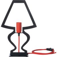 Lampada da tavolo Silhouette Ø22x33 cm Ferro traforato Nero Design decorativo moderno Made in Italy Attacco E14 Complemento arredo elegante