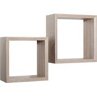 Kubischer 2er set wandregal mod. Ginevra farbe eiche sagerau