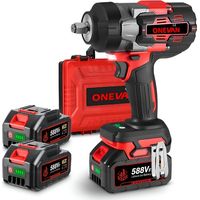 ONEVAN Llave de impacto de 2100 Nm, 1/2 Llave de impacto inalámbrica sin escobillas Aplicable a camiones grandes, vehículos portacontenedores Con baterías 588VF