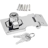 Drawer Cabinet Locks Padlock Hasp Lock Cam Lock Door Latches Lock with Screws for Furniture Mailbox Cabinet Drawer (6.5cm) (1 Piece) - Crezuo