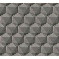 Papel pintado gráfico Profhome 387482 papel pintado vinílico estampado en caliente tejido non tejido ligeramente texturado con figuras geométricas mate gris antracita negro 5,33 m2