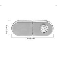 Cerradura Para Puerta De Cristal Sin Taladrar, De 10-12 Mm, Acero Inoxidable, Con 3 Llaves, Para Puertas Correderas Y Batientes