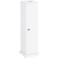 Toilet Roll Storage Cabinet Tissue Paper Holder Wooden Floor Stand Storage White