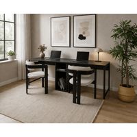 Schreibtisch Anthrazit mit Schwarz – 240x60 cm – Melamin – Twin