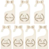 BRAVIX Séparateurs de Penderie pour Bébé, Diviseurs de Placard Bébé en Bois, Séparateurs de Garde Robe Organisateur Vêtements pour Tout-petits du Nouveau-né à 24 Mois, 7 Pièces