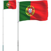 Drapeau du Portugal et mât 5,5 m Aluminium