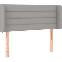 Tête de lit accessoire couchage chambre à coucher meuble à LED 103 x 16 x 78/88 cm tissu gris clair TDL0201425