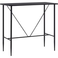 Vidaxl – Table de bar noire 120x60x110 cm – MDF durable – Pieds en métal – Design contemporain pour cuisine et salle à manger