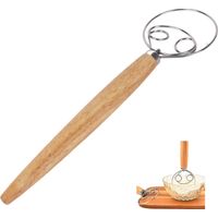 Deense garde roestvrijstalen deegmixer met houten handvat voor brood, deeg, cake en gebak