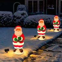Luci natalizie da esterno per cortile a forma di Babbo Natale, luci da paesaggio, decorazioni luminose natalizie per cortile, patio, portico, 1 pezzo