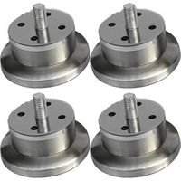 patas de acero inoxidable para muebles, 3 cm, redondas, de metal, para mesa, sofá, cama, TV, encimera (3 cm + M10)