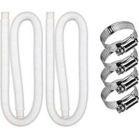 Manguera de repuesto para piscinas elevadas: 2 mangueras de bomba de filtro suave con 4 abrazaderas metálicas (diámetro: 32 mm, longitud: 1,5 m)