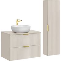 Meuble vasque à poser 80 cm + colonne - Georgia Cashmere - Livraison gratuite