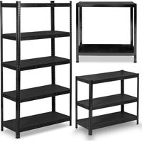 Metal warehouse shelf 180 x 90 x 40 cm humberg hr 851 black 88324