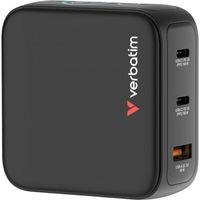 Cargador de Pared Universal GaN para Viaje Verbatim Mini GaN Charger Con Pantalla/ 2xUSB Tipo-C/ 1xUSB/ 100W
