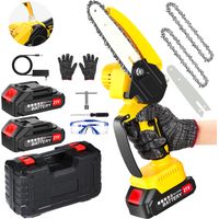 INNOPOWER Mini Kettensäge mit Akku 6 Zoll Akku kettensäge Astsäge Akku mit Automatischer Öler, 2 Ketten, Handkettensäge mit 22000 Akkus und Ladegerät für Garten und Hof