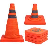Paquet de 4 cônes de signalisation pliables de 15,5 pouces Cône de sécurité réfléchissant polyvalent (4)
