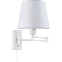 Lampada da parete "Clark" con braccio articolato e spina - E27