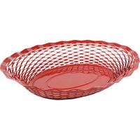 ROGER ORFEVRE - VINTAGE CORBEILLE PAIN OVALE ROUGE 30x24 CM