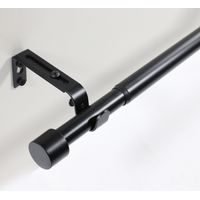 Gardinenstange ausziehbar Flexa Schwarz-matt Endstück Kappe 16/19mm 160-300cm