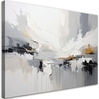 Cuadro en Lienzo Abstracción gris con luz suave 120x80