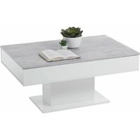 FMD Moderne Wohnzimmertisch Beton Grau 100x65 cm