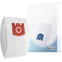Lot de 6 Sacs Aspirateur 3D Efficiency, Compatible avec Miele FJM/GN, Classique C1, Complet C1, Complet C2, Complet C3, Rouge