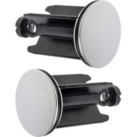 Universeller Waschbeckenstöpsel Ø 40 mm, 2er-Pack, verchromt, aus Messing, mit Gummidichtung, höhenverstellbar, rostfreier Badewannenablauf
