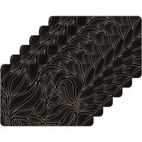 Lot de 6 sets de table motif feuillage avec encre métallique COSMO