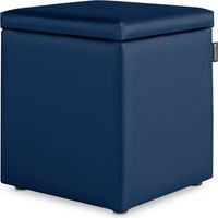 Pouf Cube Rangement Similicuir Bleu 1 UNITÉ Bleu