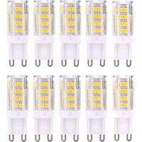 Bombilla LED G9 de 5W, equivalente a 40W, luz blanca cálida 3000k, 220-240V, no regulable, paquete de 10 unidades