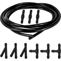 3 m Windscreen Wiper Hose Kit with 9 Pieces Hose Connector (Type Y I T), Washer Wiper Hose, Windshield Hose Connector, Black