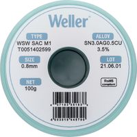 Weller T0051402599 Lötzinn, bleifrei Spule, bleifrei Sn3,0Ag0,5Cu 100 g 0.8 mm