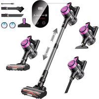 Aspirateur bâton noir – 23KPa – 48 min – Écran LED – Poils animaux/tapis/sols durs – Léger et maniable