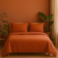 Parure de lit en Gaze de Coton 240x260cm - 260x240cm - Terracotta