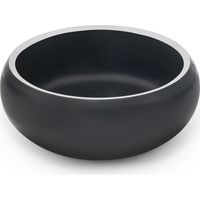 lionto Edelstahlnapf für Katzen, rutschfester Futternapf, handwaschbar & langlebig, 12 cm Durchmesser, 360 ml, schwarz