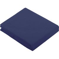 Drap Plat Uni en 100 % Coton Bleu Marine 180x290 cm