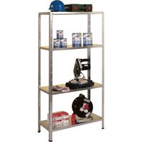 Schulte Fachbodenregal 1000x1800x400mm verzinkt mit 4 Böden aus Metall 65kg Fachlast