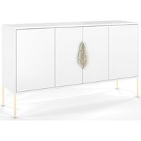 Commode Merlin 138 x 40 x 79 cm Bois - Blanc et doré