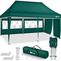 tillvex Tonnelle de Jardin 3 x 3 m Pliable Tente Pliante de Jardin à Hauteur réglable Auvent Pliable pour Camping, Festival, Plage, Jardin Protection UV 50+ Chapiteau avec Sac pour Le Jardin