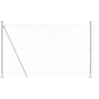 Grillage rouleau,Clôture en Grillage avec 7 Poteaux 1,5x10 m Acier Galvanisé CFW7600813