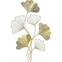 Beliani – Décoration murale en métal doré forme feuilles – Accessoire déco moderne – 50x79cm – Durable et facile à entretenir