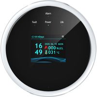 Rilevatore di perdite di gas Wi-Fi e allarme antincendio con display LCD, Smart Wi-Fi Wall App Control, tester di gas naturale/GPL, allarme di gas metano con suono e luce, messaggio vocale per casa e