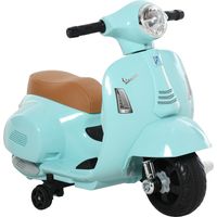 Moto Elettrica per Bambini 18-36 mesi con Licenza Ufficiale Vespa, Fari e Clacson, 66.5x38x52 cm, Verde