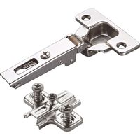 2 x Salice Topfband 110° Serie 200 Bohrbild T52 Eckanschlag inkl. Kreuz-Montageplatte Höhe 3 mm mit vormontierten Euroschrauben und Langlochverstellung Schrankscharnier von SOTECH