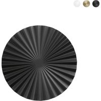 Aplique LED redondo de metal plisado estilo vintage Anadara - Negro