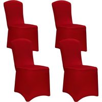 DETEX® Fundas para Sillas Juego de 4 Cubre Sillas Elásticos Certificación OEKO-TEX® Bodas Navidad Aniversarios bordeaux rot (de)