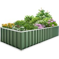 KINGBIRD Carré potager sans fond, 258x90x46cm, vert