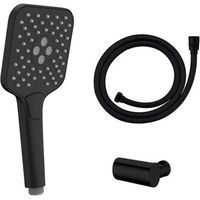 Doccetta in ABS con supporto in ottone e flessibile da 1,5 m, nero opaco